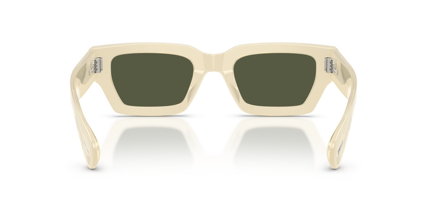 Oliver Peoples Edition 6 with Butterscotch frame and Green lenses - Image Nosepads
