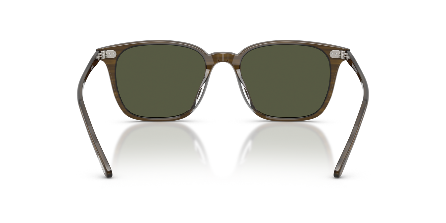 Oliver Peoples Laedin with Olivewood frame and Green lenses - Image Nosepads