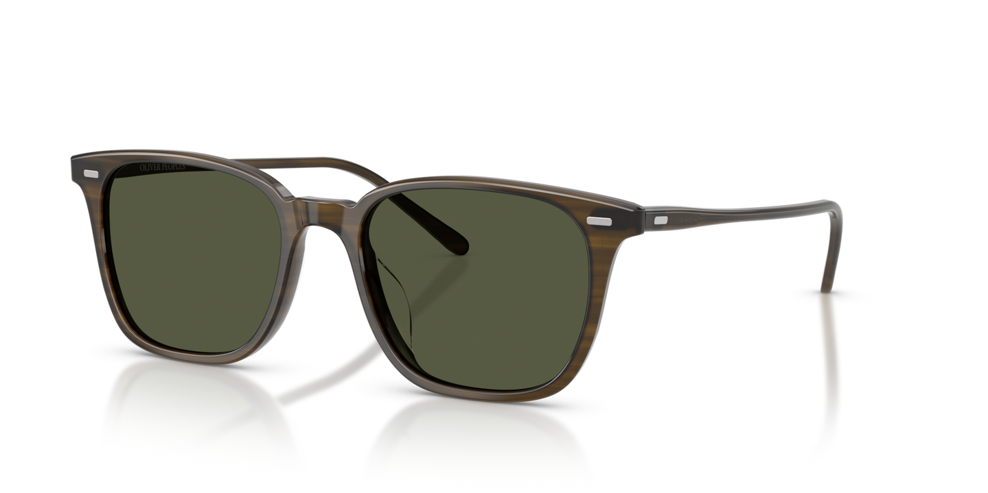 Oliver Peoples Laedin with Olivewood frame and Green lenses - Image Plaque