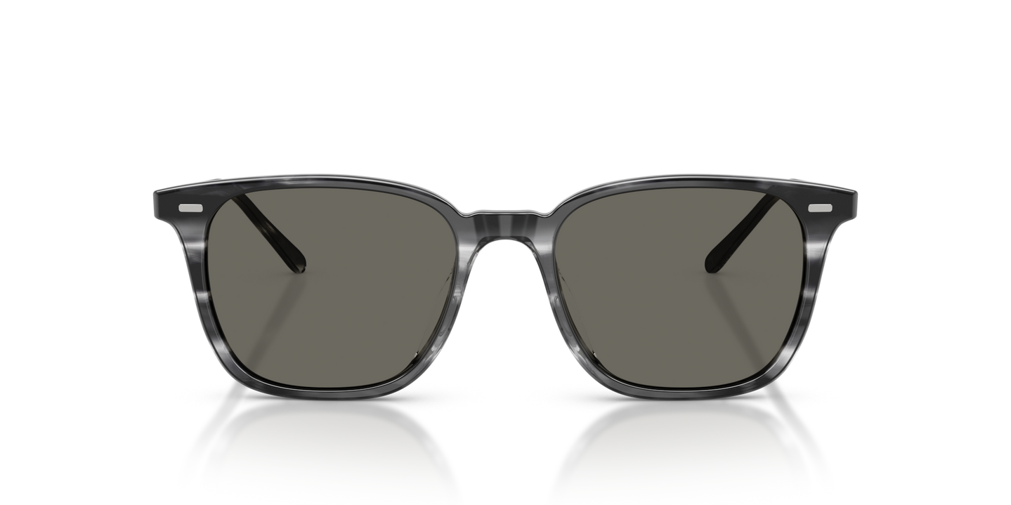 Oliver Peoples Laedin avec une monture Bleu plongeur et des verres Gris - Image Matériau