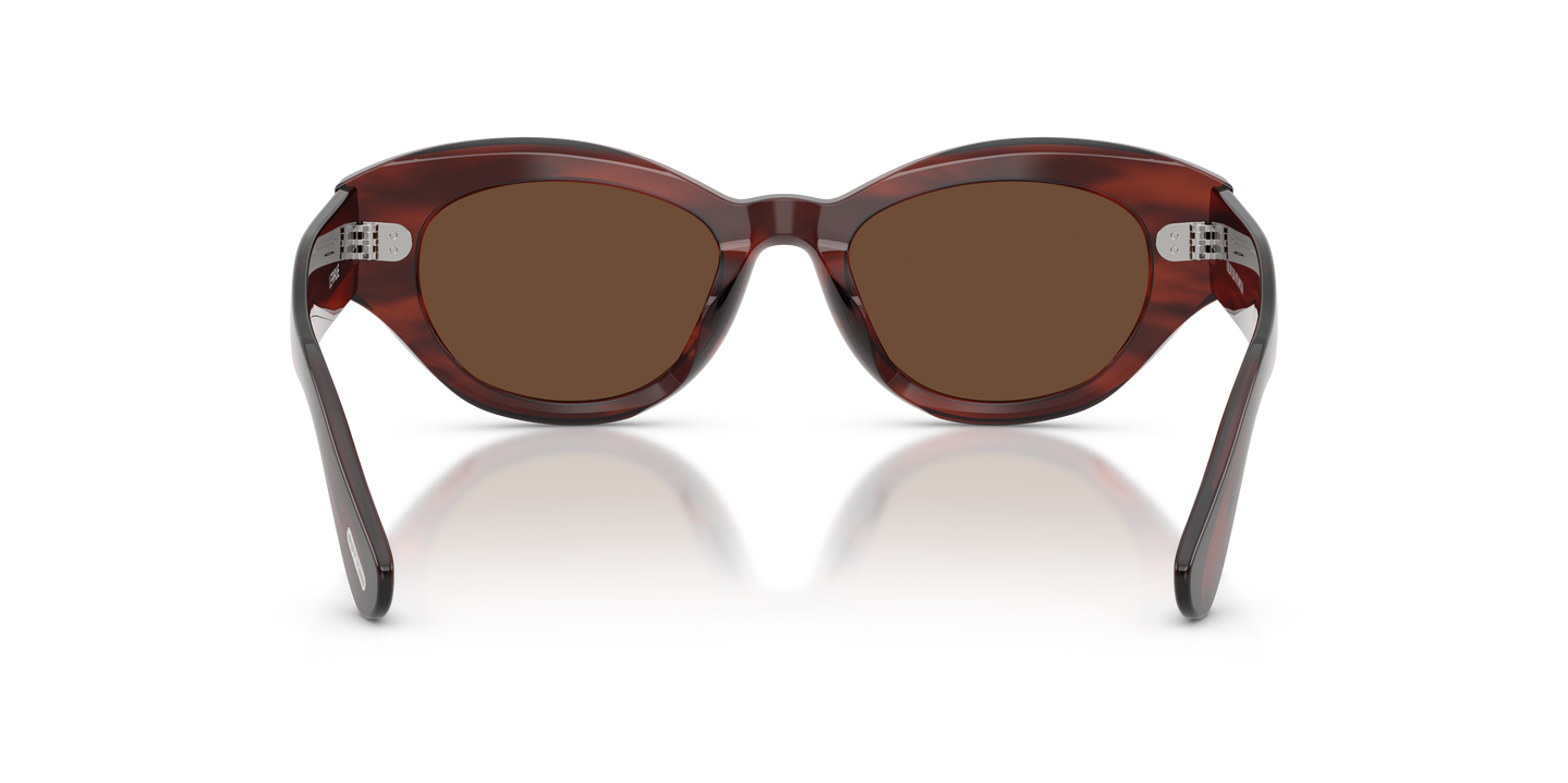 Oliver Peoples Lerrue with Morado Tortoise frame and Brown lenses - Image Nosepads
