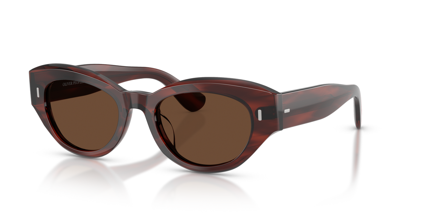 Oliver Peoples Lerrue with Morado Tortoise frame and Brown lenses - Image Plaque