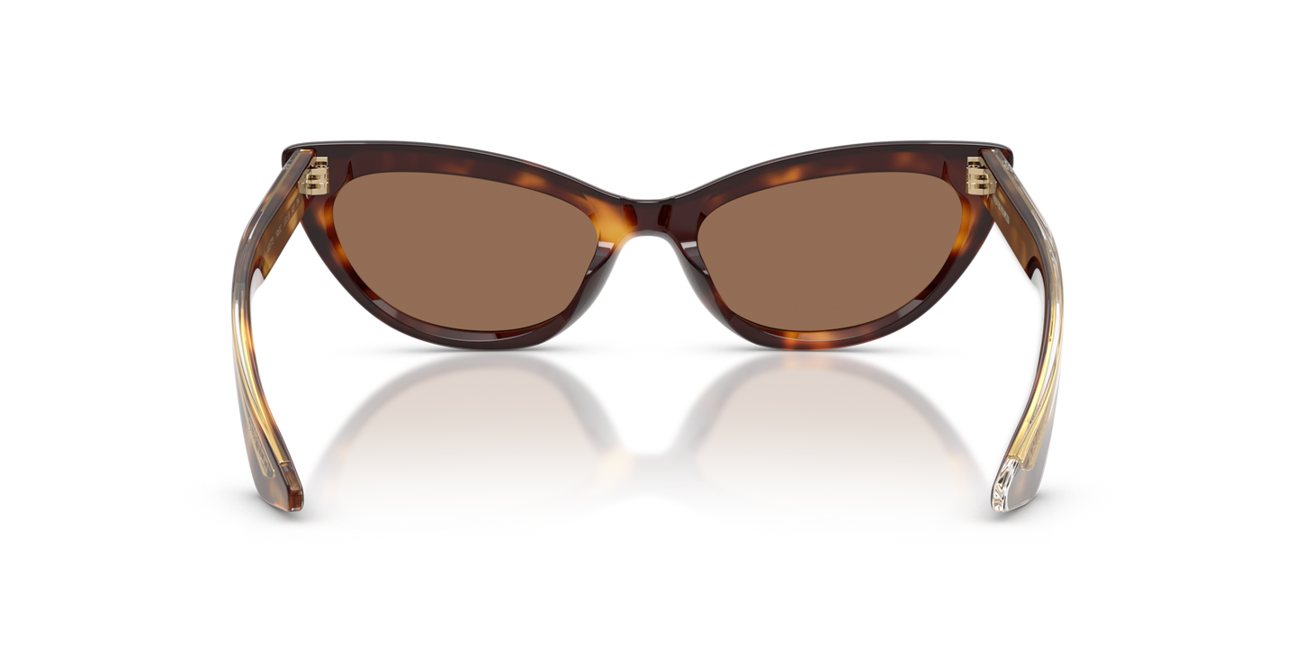 Sie Oliver Peoples 1963C mit Mahagoni dunkel Gestell und Braun Gläsern - Bild Stegplättchen