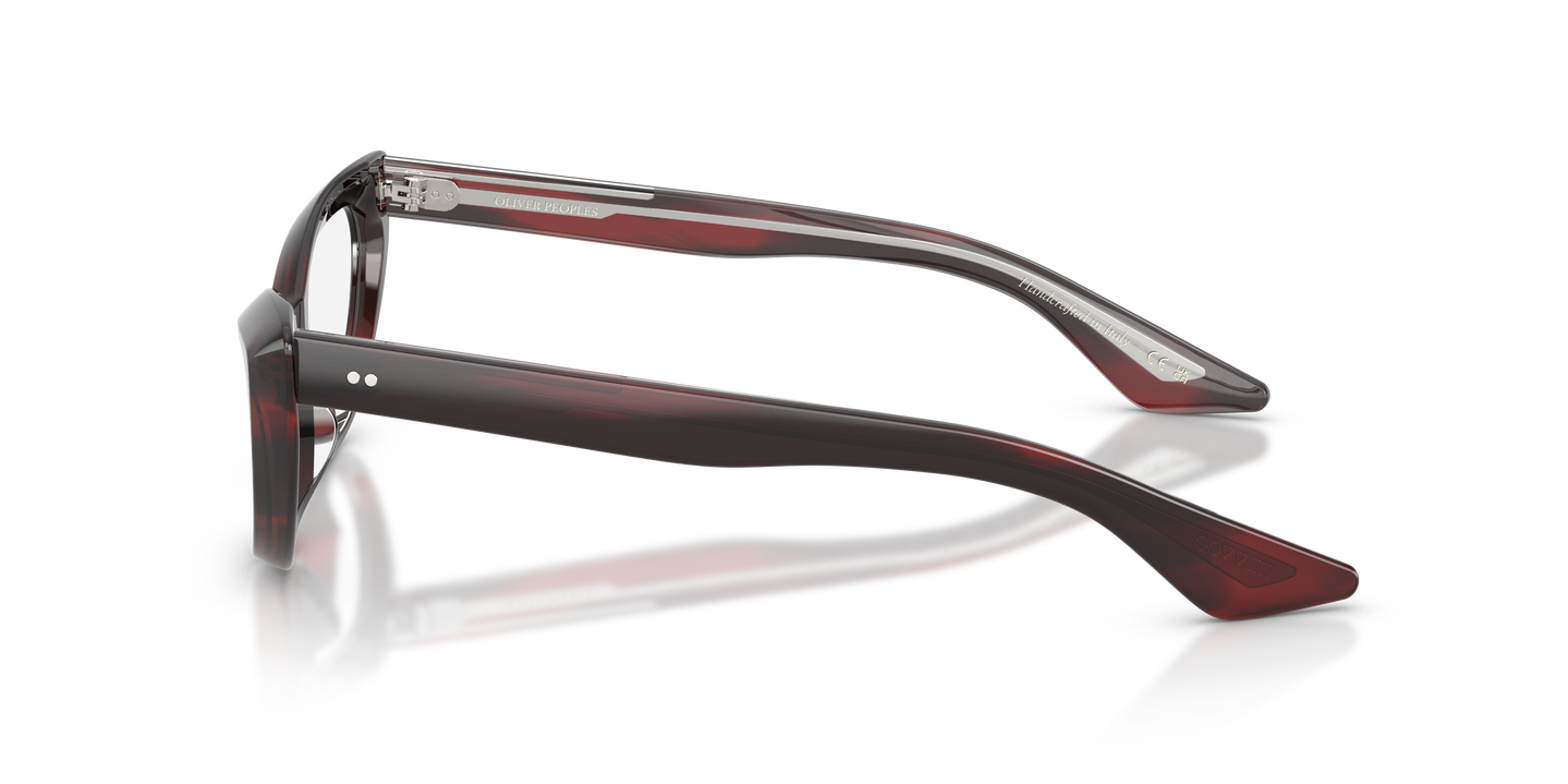 Oliver Peoples 1963C with Bordeaux Bark frame and Clear Blue