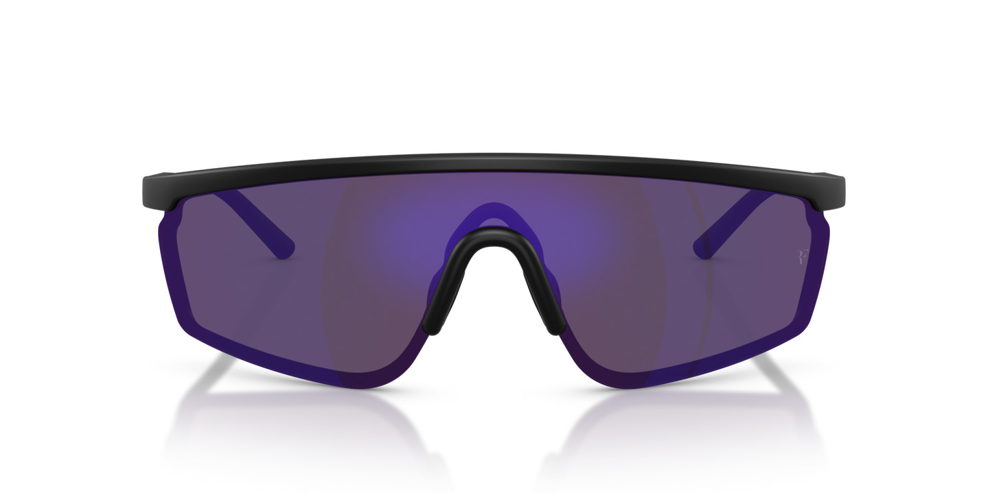 Sie Oliver Peoples R-20 mit Semi-Matte Black Gestell und Violett Gläsern - Bild Premium-Material