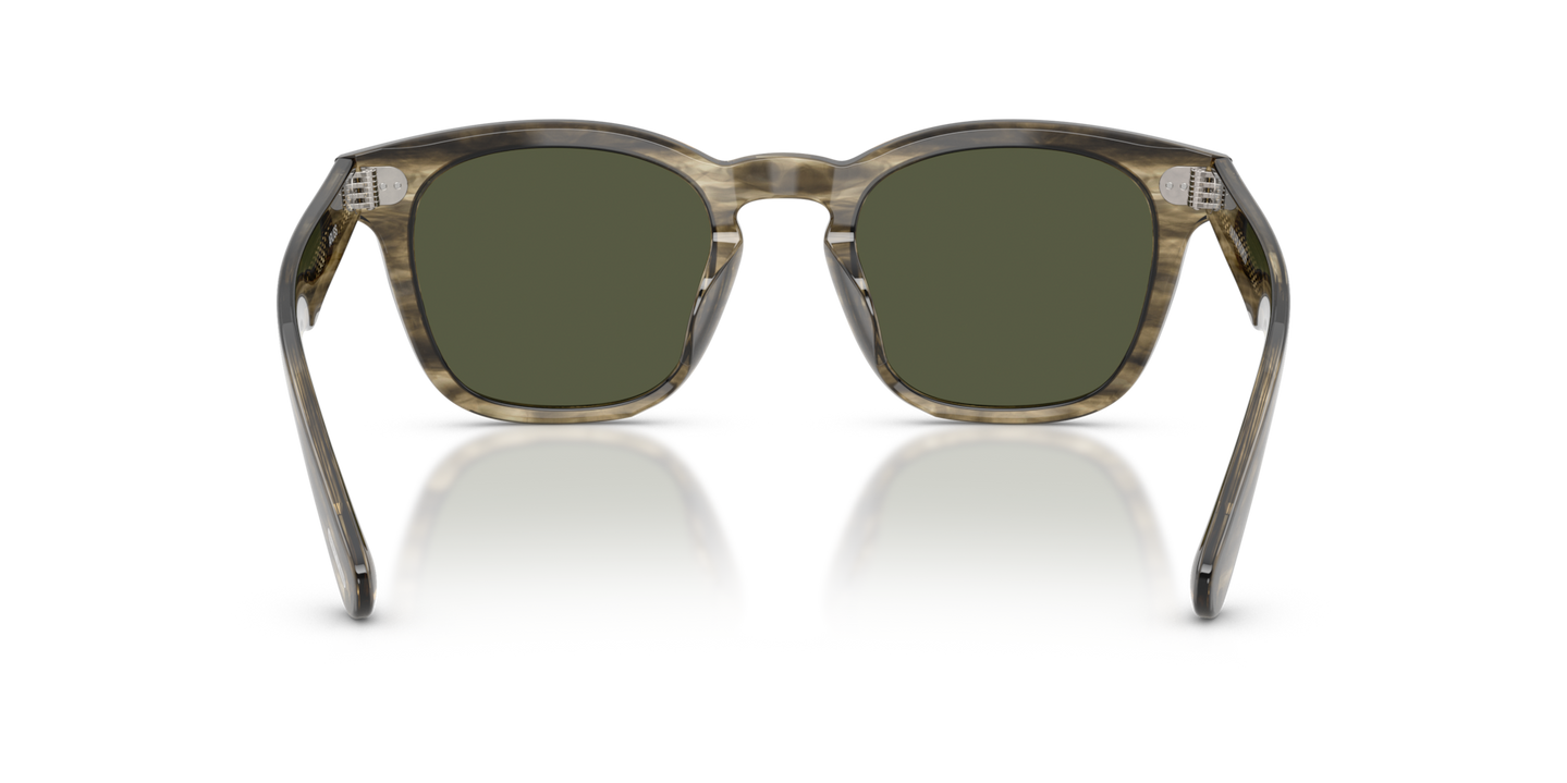 Oliver Peoples Arliss、ソフトオリーブバークフレーム、グリーンレンズ - 画像 ノーズパッド