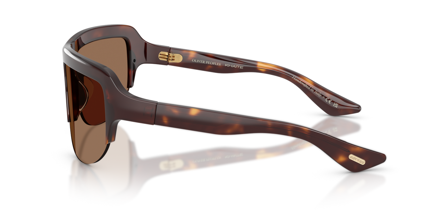 Sie Oliver Peoples 1975C mit Mahagoni dunkel Gestell und Braun Gläsern - Bild Bügel