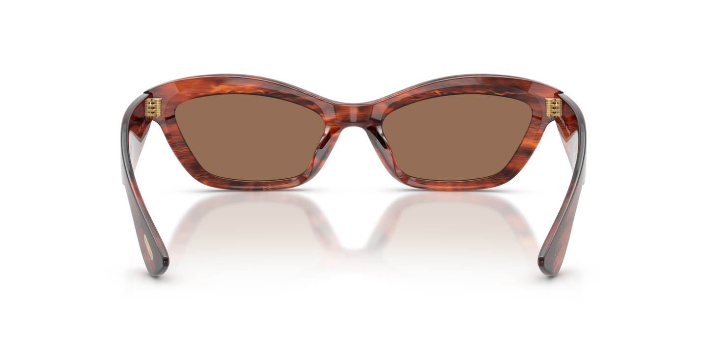 Sie Oliver Peoples 1997C mit Vintage Rot Tortoise Gestell und Braun Gläsern - Bild Stegplättchen