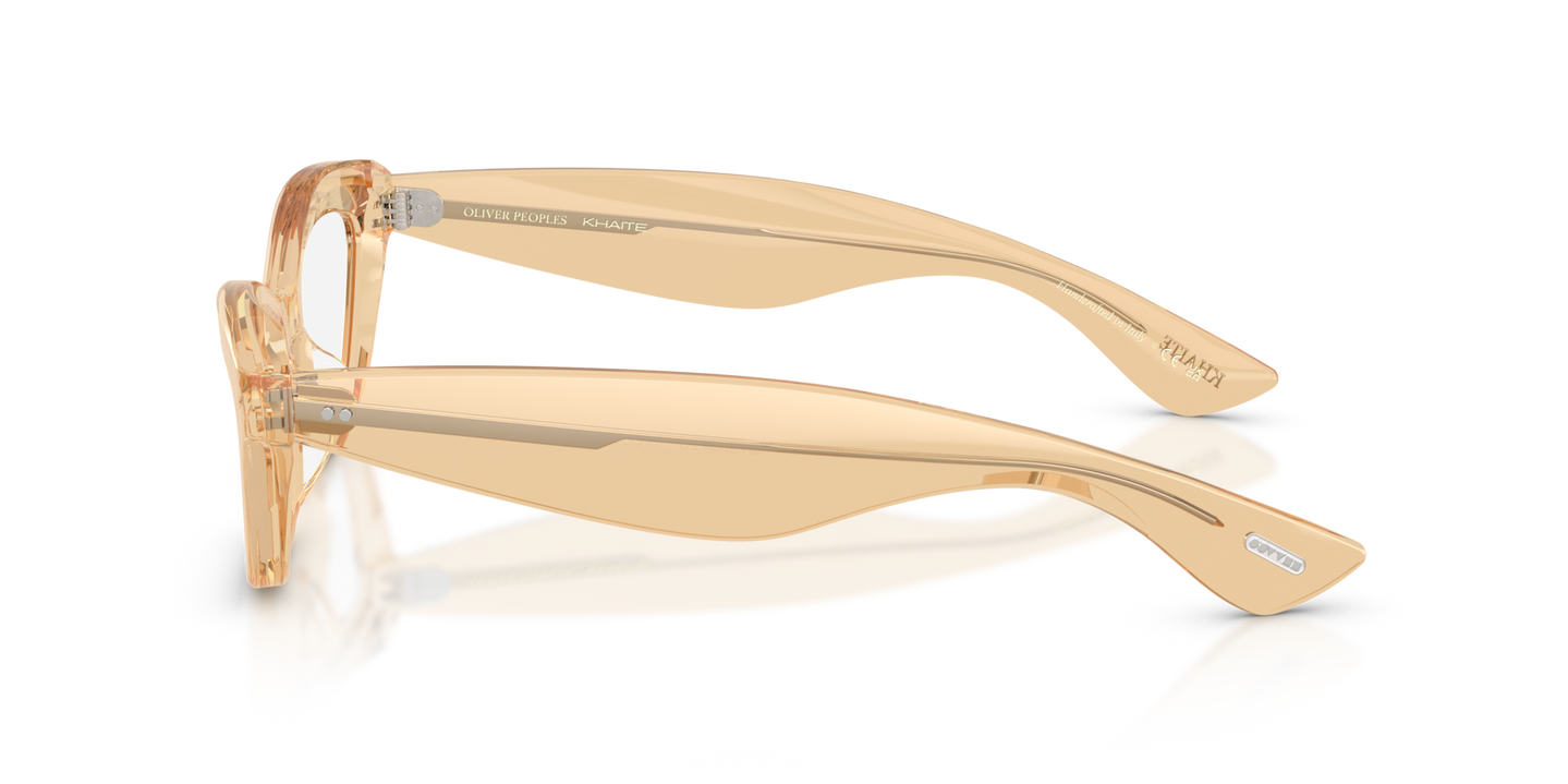 Sie Oliver Peoples 1997C mit Champagne Gestell und Klar Gläsern - Bild Bügel