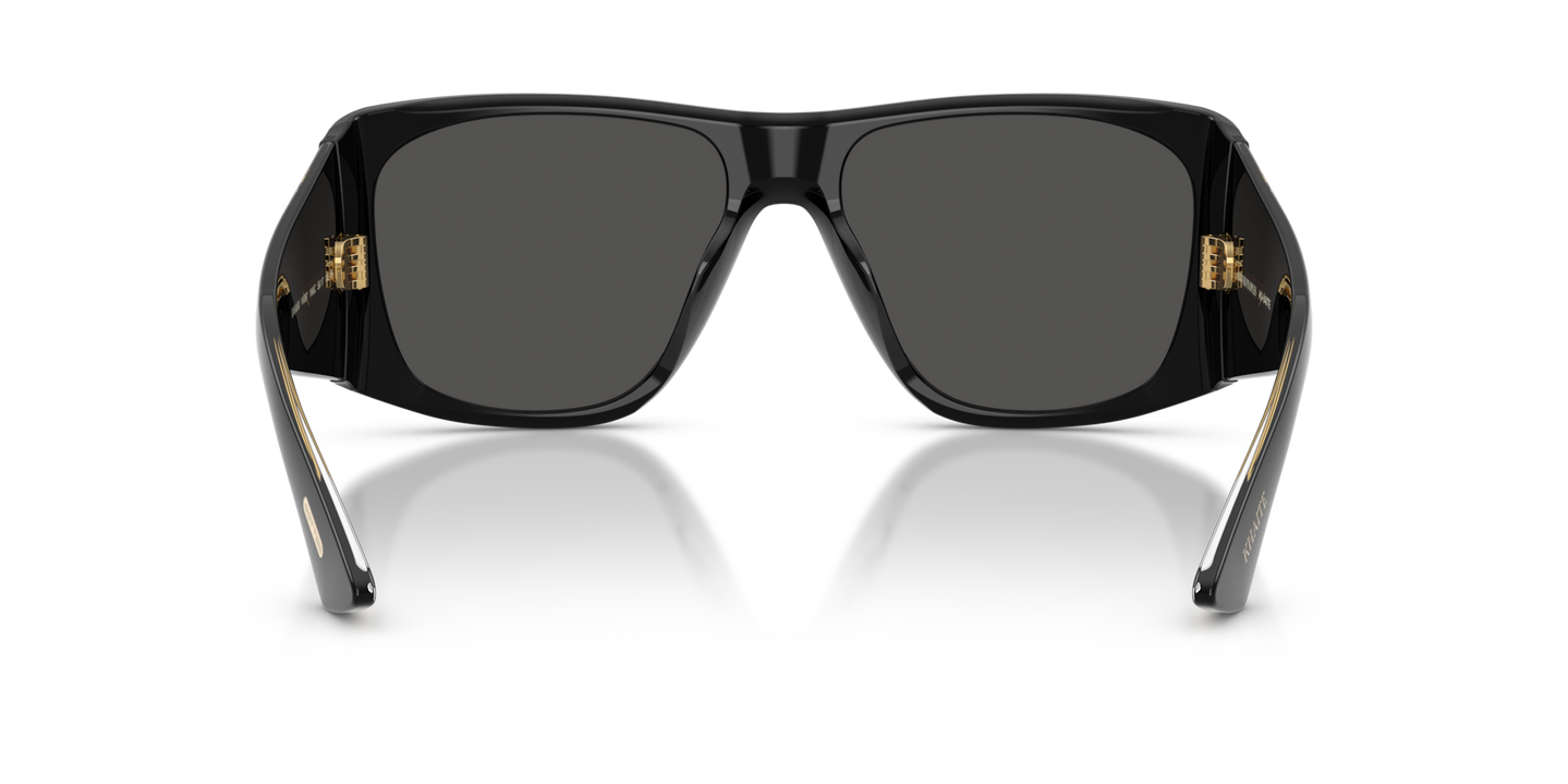 Sie Oliver Peoples 1965C mit Schwarz Gestell und Grau Gläsern - Bild Stegplättchen
