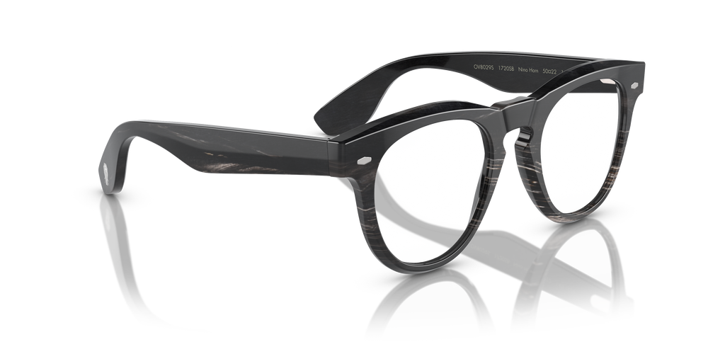 Oliver Peoples Nino Horn with Black Horn frame and Blue lenses - Image 3