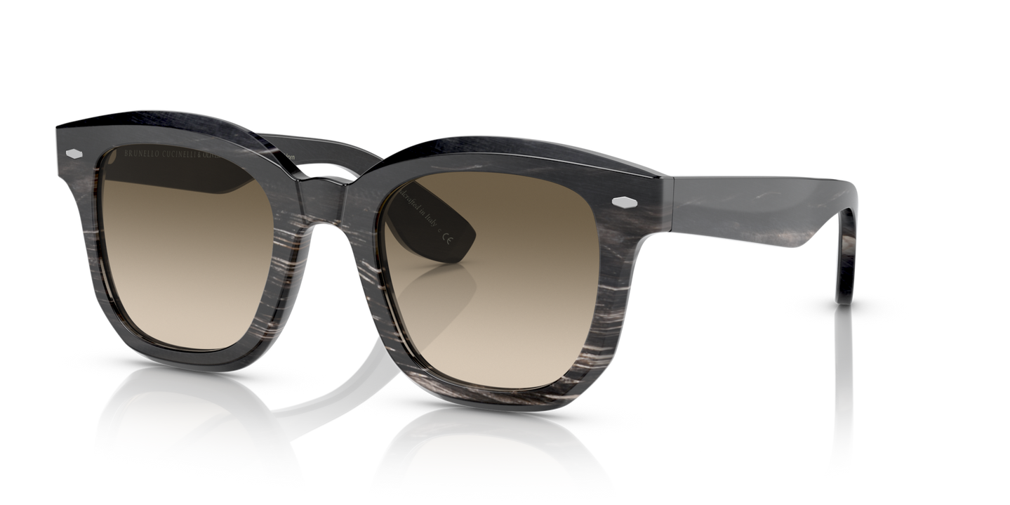 Oliver Peoples Filu' Horn with Black Horn frame and Green lenses - Image Plaque