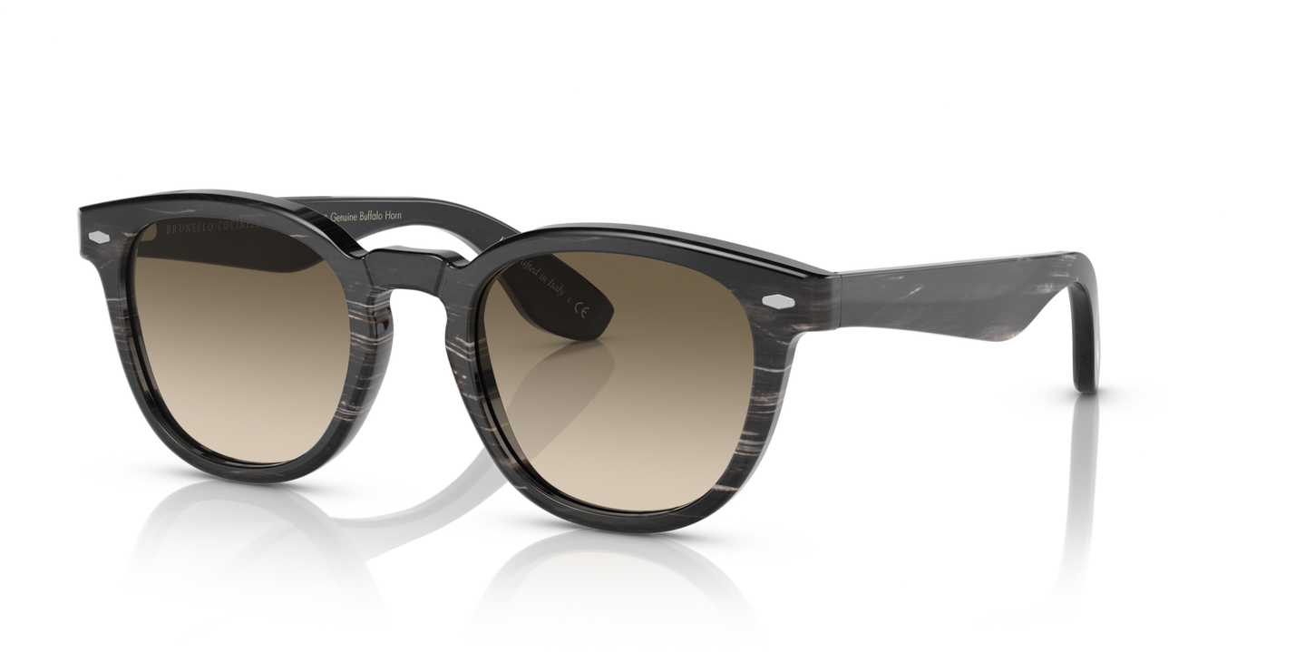 Oliver Peoples Jep Horn con montura Cuerno Negro y lentes Verde - Imagen Placas