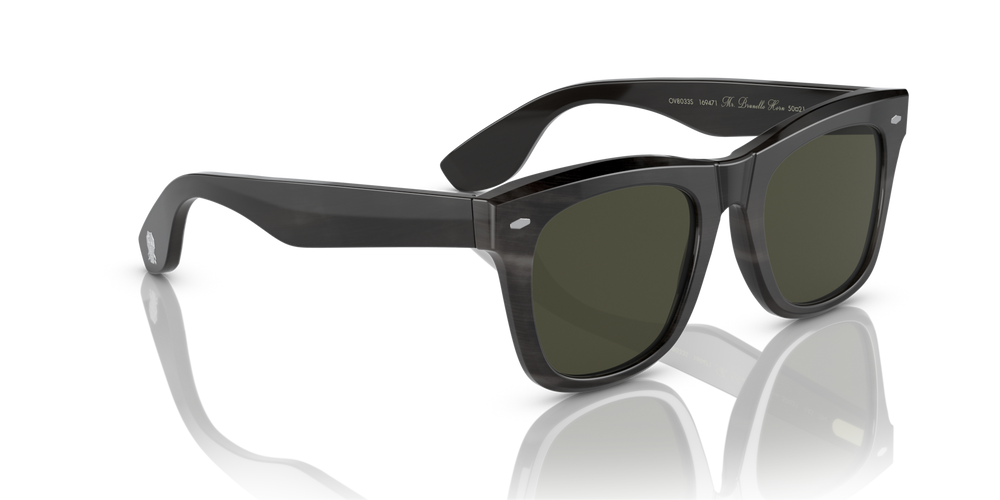 Oliver Peoples Mr. Brunello Horn with Dark Brown Horn frame and Green lenses - image 3
