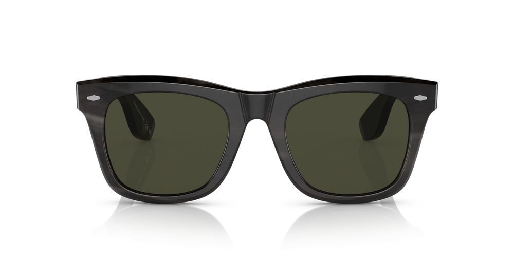Oliver Peoples Mr. Brunello Horn with Dark Brown Horn frame and Green lenses - image 2