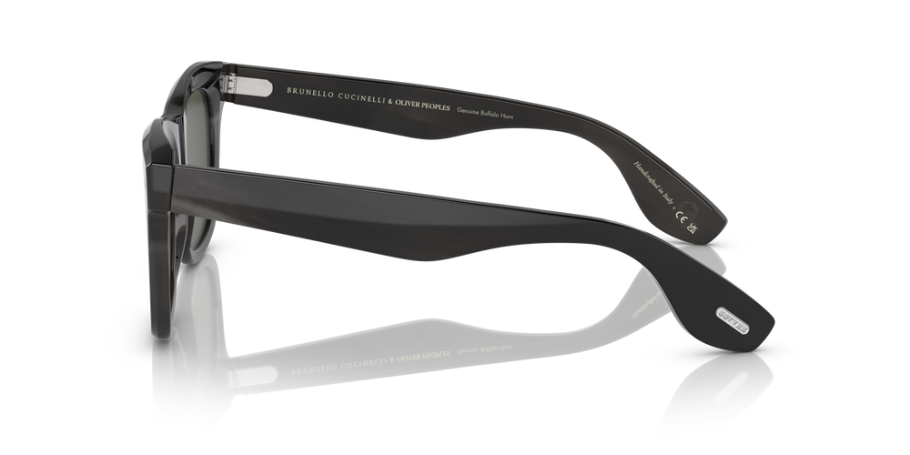 Oliver Peoples Mr. Brunello Horn with Dark Brown Horn frame and Green lenses - image 4