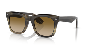 Oliver Peoples Mr. Brunello Horn avec une monture Corne Marron clair et des verres Brun - L'image 1