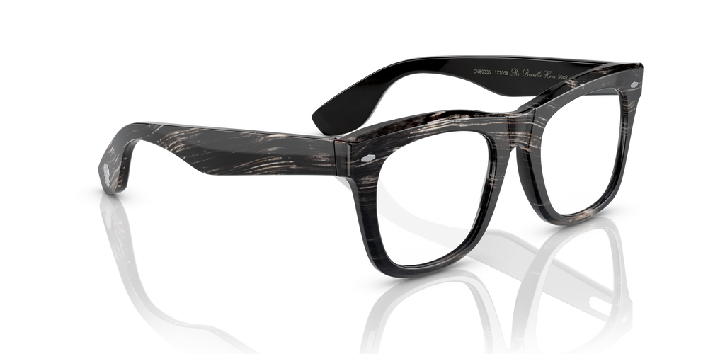 Oliver Peoples Mr. Brunello Horn con montatura Corno Nero e lenti  Trasparente - L'immagine 3