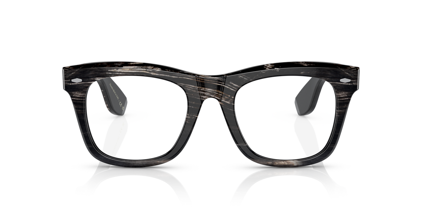 Oliver Peoples Mr. Brunello Horn with Black Horn frame and Clear lenses - Image Material