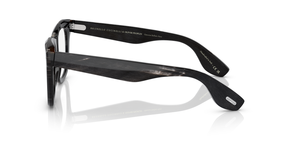 Oliver Peoples Mr. Brunello Horn con montatura Corno Nero e lenti  Trasparente - L'immagine 4