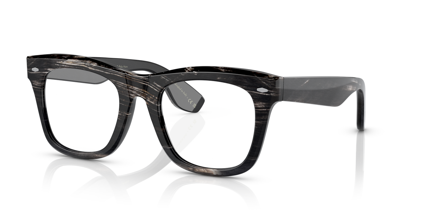 Oliver Peoples Mr. Brunello Horn with Black Horn frame and Blue