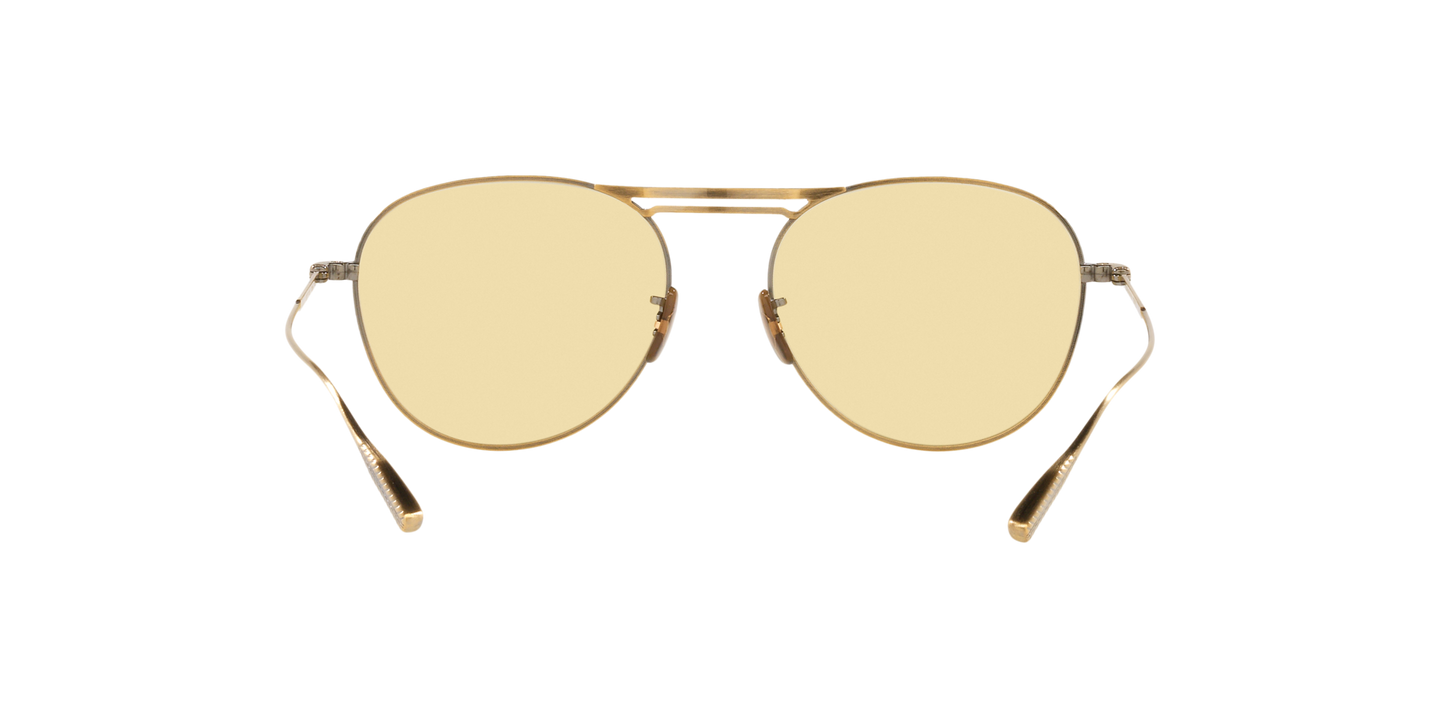 Oliver Peoples Cade-J avec une monture Or patiné et des verres Jaune - Image Plaquettes de nez