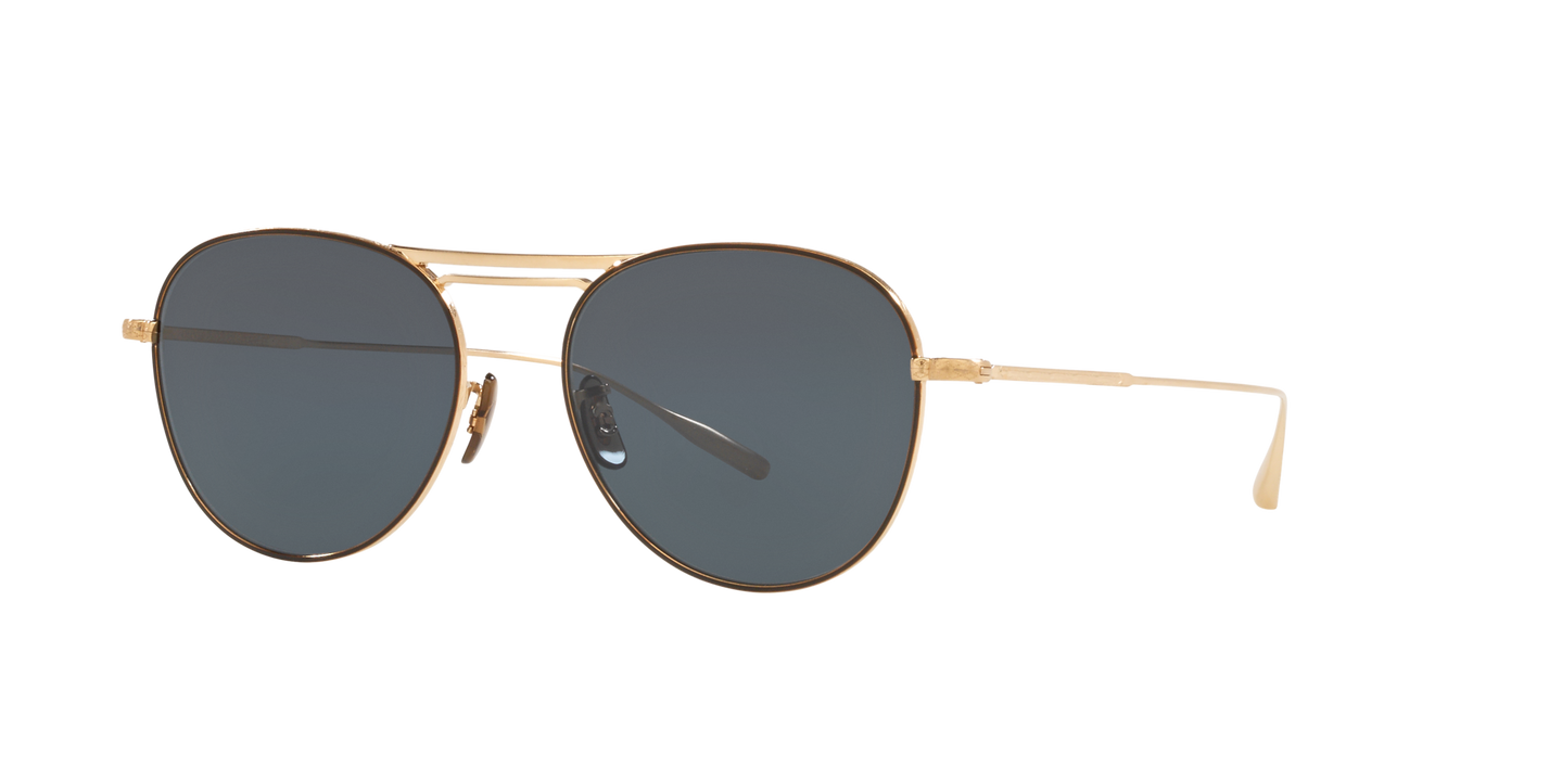 Oliver Peoples Cade-J with Gold/Black frame and Blue lenses - Image Material