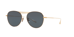Oliver Peoples Cade-J avec une monture Or/Noir et des verres Bleu - L'image 1