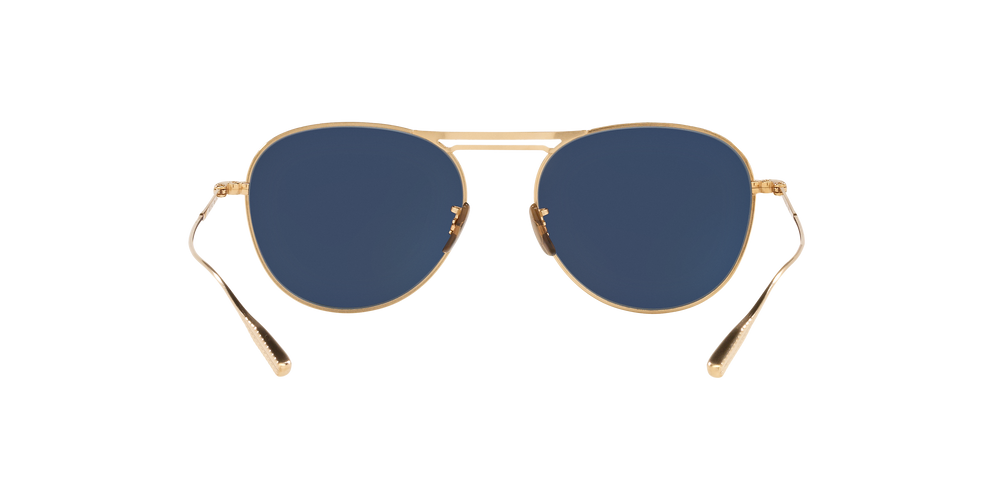 Oliver Peoples Cade-J avec une monture Or/Noir et des verres Bleu - L'image 4