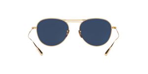 Oliver Peoples Cade-J avec une monture Or/Noir et des verres Bleu - L'image 4