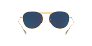 Oliver Peoples Cade-J with Brushed Gold/Brown frame and Blue lenses - image 4