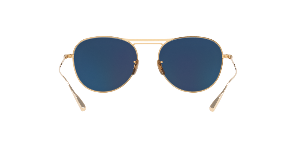 Oliver Peoples Cade-J avec une monture Or brossé/Marron et des verres Bleu - L'image 4