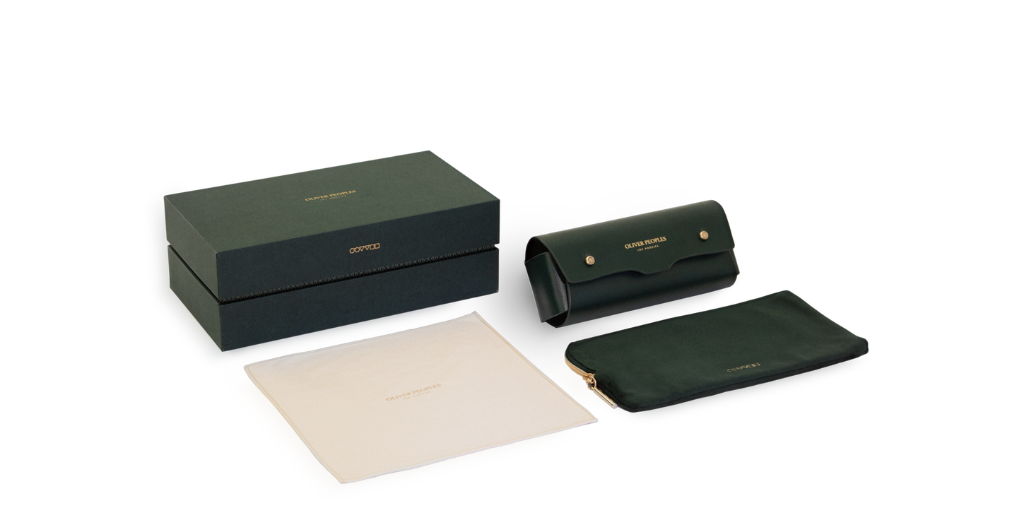 Oliver Peoples Hayton 18k avec une monture Barchan et des verres Bleu - Image Étui de haute qualité