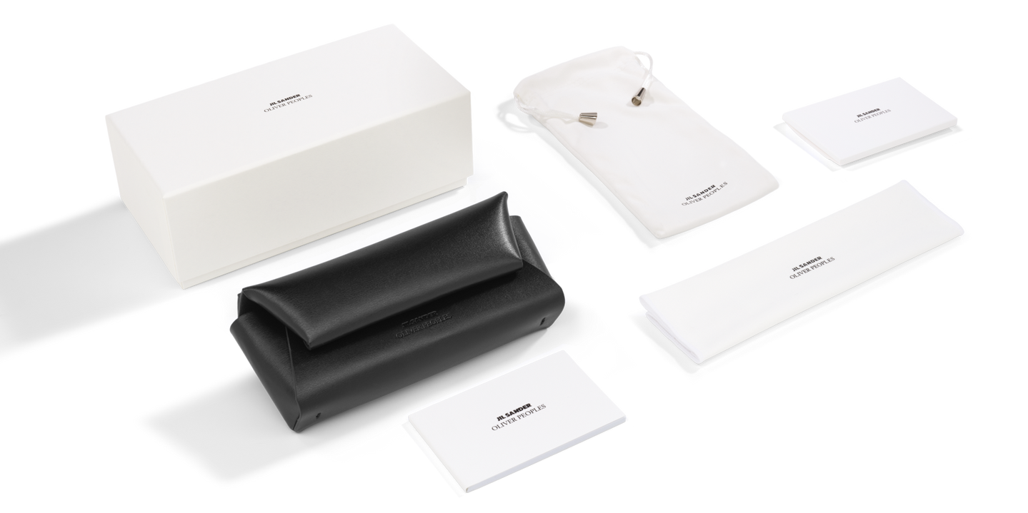 Oliver Peoples Edition 1 with Silver frame and Grey lenses - Image Premium Packaging