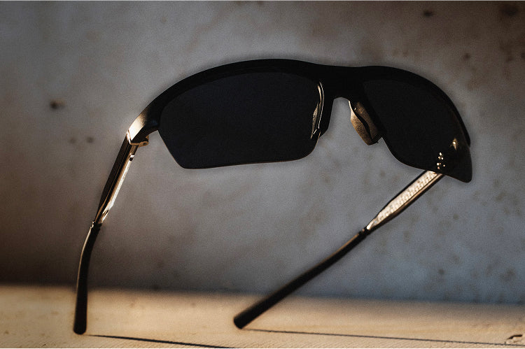 Oliver Peoples R-6 with Semi-Matte Black frame and Grey Polarized